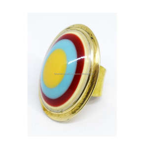 2024 Hong Kong International Jewelry Show Bague en rubis hexagone plaqué or pour femme - Product Image 2