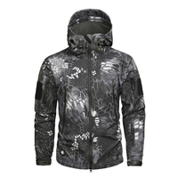 Veste tactique unisexe en toile de haute qualité, doublure en laine matelassée, col montant, capuche, broderie frontale, imperméable, personnalisable, vente en gros