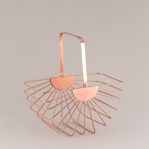 Fruit Basket Creative Geometry Countertop Iron Plated Gold Vegetable Mesh Metal Kitchen Storage Wire Fruit Basket