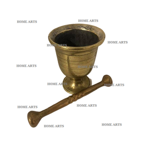 Hot Selling Latest Design Brass Spice <b>Herb</b> <b>Grinder</b> Mortar Pestle Round Shape Brass Mortar With Long Pestle - Product Image 4