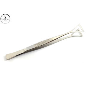 Pince à épiler Caesar à tête large, finition brillante / mate, 20,5 cm, en acier inoxydable, pour piercing, outils professionnels en gros - Product Image 4