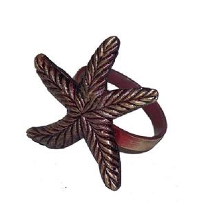 Anneau de serviette en métal argenté, design étoile de mer, pour la table - Product Image 3