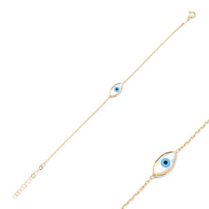 Pulsera de plata de ley 925 con diseño de ojo turco esmaltado, joyería fina hecha a mano - Product Image 4