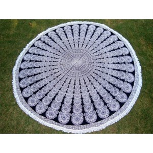 Mandala Circular algodón tiro diseño indio impreso Roundie tapiz colgante de pared manta de playa HOJA DE Picnic lote al por mayor - Product Image 2