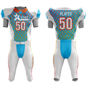 Camisas de sublimación de sarga XL de alta calidad personalizadas, uniformes de fútbol americano juvenil con nueva bandera de diseño, opción de talla grande - Product Image 6