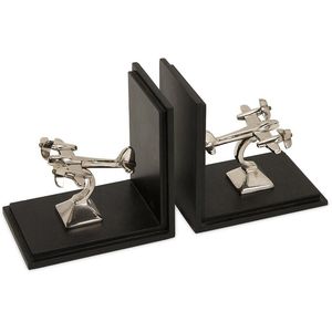 Desk Organizer Bookends Nautical Office and <b>Shelve</b> Decorative Bookends Wooden and <b>Metal</b> Bookends Customized gifts - Product Image 2