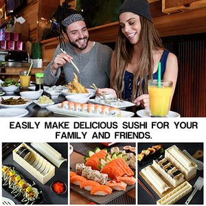 Kit de fabrication de <span class=keywords><strong>Sushi</strong></span> blanc, 11 pièces, bricolage, 4 formes de moules de riz, rond, manuel, facile et amusant, new - Product Image 5