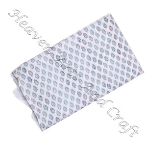 Hermoso bloque de mano orgánico Jaipuri Sanganeri Dabu impreso tela de algodón indio al por mayor camisas de costura tela para la fabricación de vestidos - Product Image 6