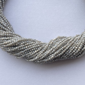 Micropiedra Natural recubierta de labradorita blanca, 2mm, 3mm, 4mm, facetada, piedras preciosas semipreciosas, proveedor de fabricación de joyas, venta al por mayor - Product Image 2