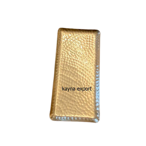 Bandeja de Metal de Lujo con Diseño de Textura, Bandeja de Servicio con Acabado en Oro Dorado, Bandeja de Lujo Decorativa de Color Personalizado, Nueva Venta Al por Mayor - Product Image 4