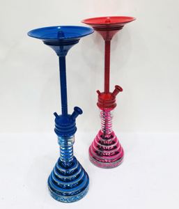 Chicha Mini Égyptienne de Luxe Farida 2025 – Laiton Massif de Haute Qualité, Finition Laquée, Verre Unique Gravé à la Main, Plateau Double Face Courbé - Product Image 1