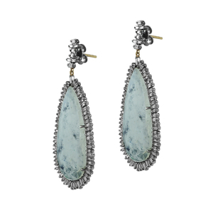 925 de plata esterlina piedra Luna arco-iris de piedras preciosas hecho a mano nueva llegada Baguette diamantes pendientes de las mujeres - Product Image 2