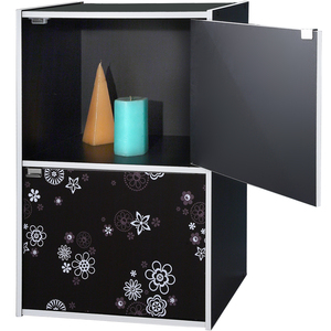 Living room 2-Tier <b>Cabinet</b> with 2-Door in Flower Pattern - Product Image 2