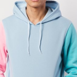 Sweat à capuche à blocs multicolores pour hommes de haute qualité 100% coton polaire pour les techniques brodées d'hiver - Product Image 3
