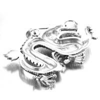 High quality men's gothic style stainless steel casting jewelry necklace gold dragon pendant