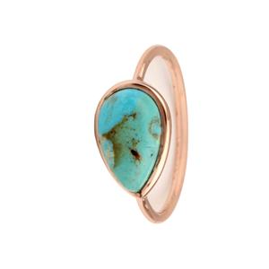 ATPGRGR 10x14mm Natural Arizona turquesa piedra preciosa bisel anillo plata esterlina fina pera eternidad apilamiento anillo rodio clásico - Product Image 6