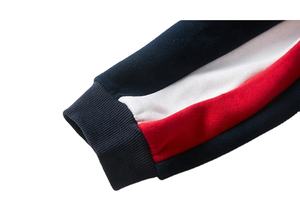 Streetwear de lana de cuello redondo de las mujeres de Color de contraste de Sudadera con capucha de manga empalme suéter para hombres de diseñador - Product Image 3