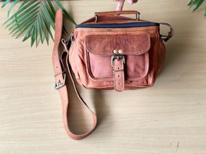 Bolso de cámara de cuero de cabra, bolsa de viaje acolchada, Vintage - Product Image 5