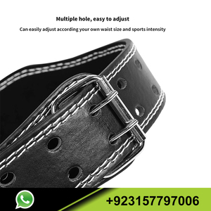 Leather <b>Powerlifting</b> <b>Belt</b> for Men & Women Squat Deadlifting Workout with Back Support for Training - Product Image 4