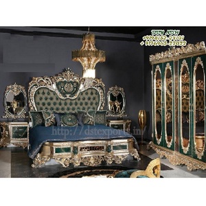 Juego de muebles de dormitorio de madera de teca tallada a mano de Diseño Europeo precioso estilo Royal Villa para dormitorio principal decoraciones de boda - Product Image 1