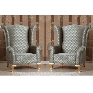 Sillones de Salón Elegantes y Cómodos con Respaldo de Ala, Sillones Tapizados de Lujo, Sillones de Madera Vintage para Ocasiones Especiales, Hechos en EE. UU. - Product Image 1