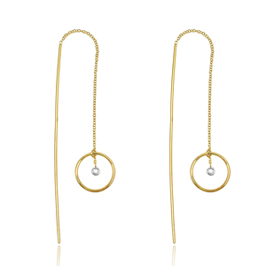 Luxury fine jewelry gold plated <b>earring</b> 925 sterling silver CZ gemstone <b>long</b> chain drop <b>earring</b> wedding party gift <b>earrings</b> - Product Image 4