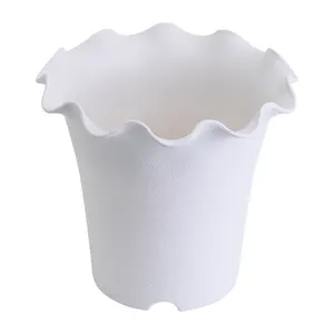 Atp Hete Plastic Bloempotten V-Vormige Plant Pot Hoge Golf Rand Plastic Pot Voor Plant, Unieke Decoratieve Hoge Planter Groothandel