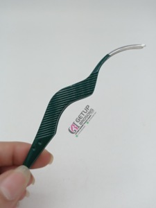 Haute Qualité Kelly Vert Poudre Revêtement En Acier Inoxydable Extension De Cils Applicateur Diamant Grip Pince À Épiler Instruments De Beauté - Product Image 5