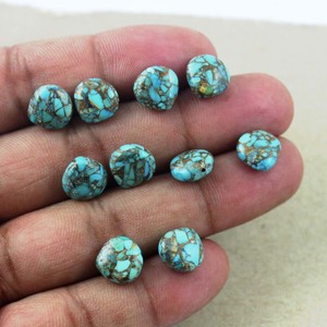 Pierre précieuse synthétique (créée en laboratoire) de type Mohave turquoise, cabochon, certifiée par un tiers - Product Image 6