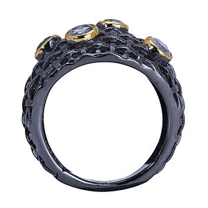 แฮนด์เมดเงินสเตอร์ลิง925โกเมนออกซิไดซ์สีขาวมูนสโตนพลอย Unisex ที่กำหนดเองทำแหวนแฟชั่นเครื่องประดับออกแบบคลาสสิก - Product Image 2