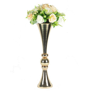 Florero de Metal cónico hecho a mano para decoración de mesa de centro de boda para arreglos de jarrón de habitación y piso - Product Image 1