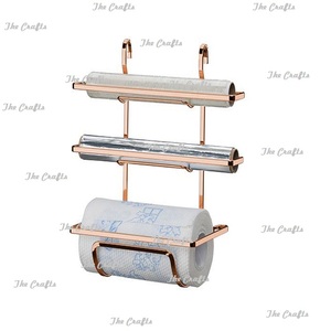 Porte-papier de soie décoratif de table en métal argenté avec porte-rouleau de mouchoir de cuisine de qualité supérieure en vrac - Product Image 5