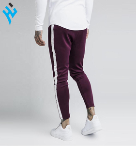Pantalon de survêtement athlétique avec logo personnalisé pour homme, imprimé bordeaux, vente en gros, pantalon de jogging avec panneau contrastant, dernière mode 2022 - Product Image 5