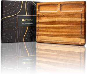 Extra Large Elegant Natural Brown Acacia <b>Wood</b> Serving Tray Rectangle KSN-TY-01 Butcher Block Wall Nut Finish Pattern for <b>Bread</b> - Product Image 1