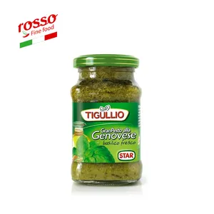 Premium kalite Pesto Alla Genovese fesleğen topingler ve soslar 190 g - Made in Italy