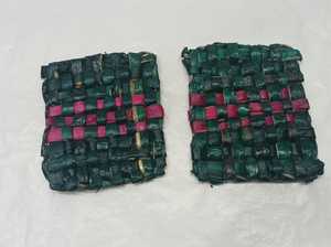 Mantel Individual cuadrado para pared, mesa de ratán trenzado de jacinto de agua antiguo, estilo de lujo, color verde, para decoración de cocina y hogar - Product Image 2