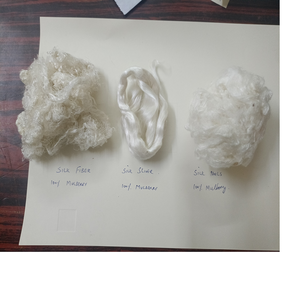 Fibra de Seda de Morera 100% Reciclada, Hecha a Mano, Ecológica, Fibra de Residuos de Seda Blanqueada, Longitud de Fibra de 12 mm para Fibra de Seda - Product Image 3