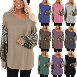 Tops de alta calidad para mujer, ropa de otoño a la moda, Top de manga larga con estampado de leopardo y rayas, novedad de 2022 - Product Image 6