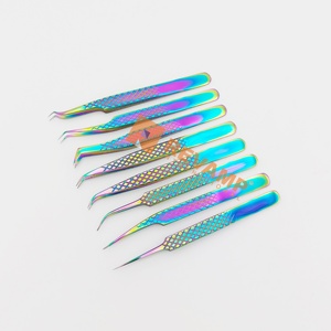High Quality Custom Logo Sustainable Stainless Steel Lash <b>Tweezers</b> Pointed Fiber Eyelash Extension <b>Tweezers</b> Beauty Use Private - Product Image 4