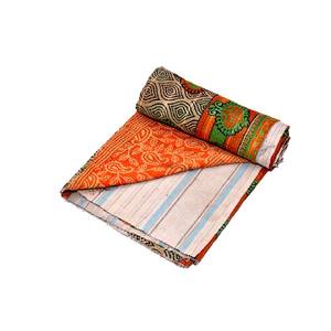 Couvre-lit de couette Kantha Vintage fait à la main 100% coton Gudari couverture Queen Size pour la maison ou l'hôtel utilisation estivale - Product Image 4