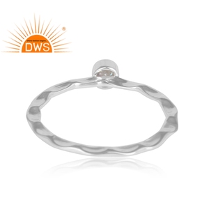 Anillo de Plata de Ley 925 martillado, joyería de Zirconia cúbica, venta al por mayor - Product Image 4