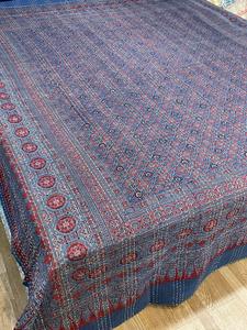 Ajrakh-colcha de algodón con estampado floral, colcha India hecha a mano - Product Image 4