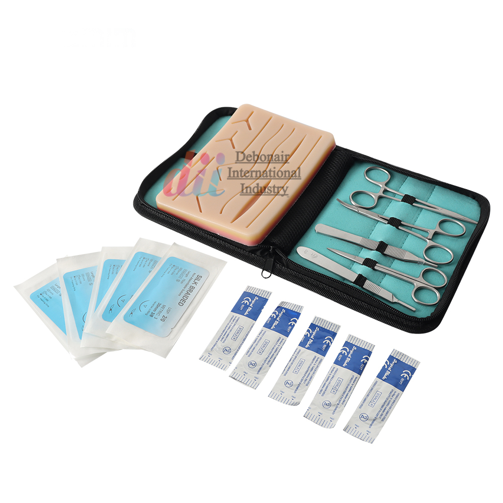 Surgical Medical Student Practice Suture Kit of 16 Pcs with customized Suture Pad and Surgical Tools