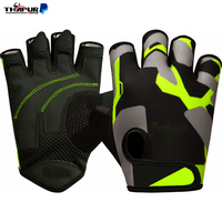 Gants de musculation en cuir personnalisables, demi-doigts, imprimés noir, rose, gris, respirants, antidérapants, pour la gym