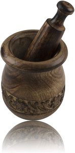 Set pour amortisseur et pailles en bois faits à la main, moulin à épices à herbes de Style rustique naturel, mélangeur Masala, livraison gratuite - Product Image 3