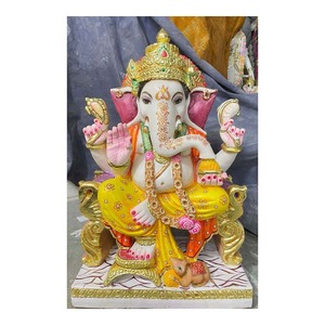 ESTATUA PARA adoración de Dios Ganpati, mármol colorido de Vietnam - Product Image 1