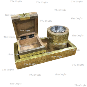 Fantastic Design Mubkhar Bakhoor <b>Burner</b> in Wooden & Metal Traditional Islamic Religious Work Incense Oud <b>Burner</b> Set Cheap Price - Product Image 1
