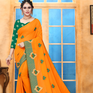 Kanchipuram Sarees Soie Fête Porter Mariage Indien Dernier Designer Femmes Porter Sari avec Blouse Banarasi Coton Soie Tissus Doux Alphanumero - Product Image 1