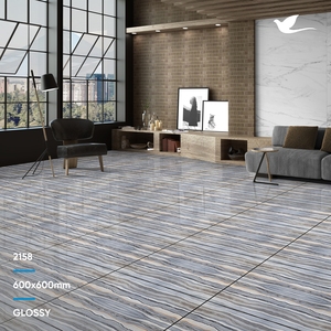 Azulejos de porcelana rústica de 600x600mm al por mayor, diseño interior esmaltado gris para dormitorio, sala de estar y baño, hecho en La India - Product Image 3