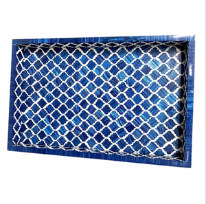 Bandeja de servicio de estilo clásico, bandeja de servicio MDF con estampado esmaltado, utensilios de cocina para el hogar, Hotel, fiestas, restaurante, bandeja de servicio usada, novedad - Product Image 1